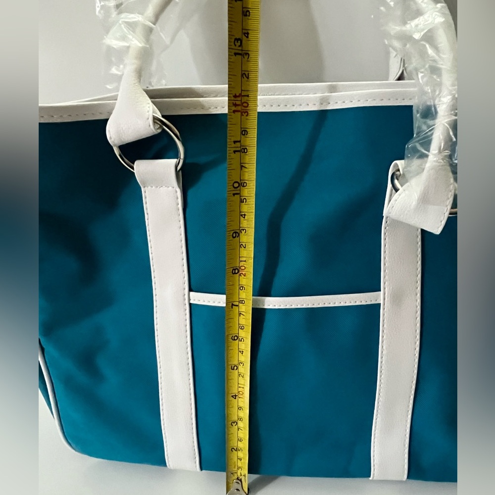 Lancome (Paris) Tote Bag Turquoise Blue Beach Cruise Travel Casual Vacation - Picture 8 of 9